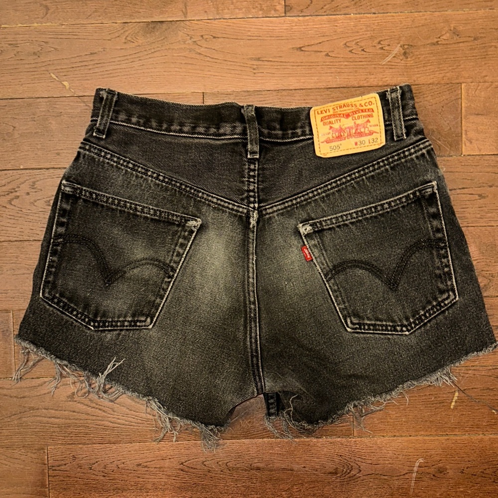 Levi's Black Denim Cutoff Shorts